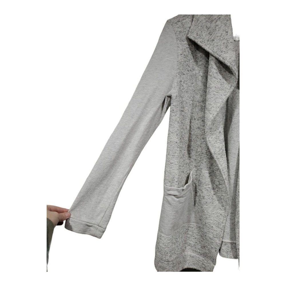 Anthropologie Monday Tuesday W T F S S Gray Open-front Cardigan Sweater … - Picture 3 of 13